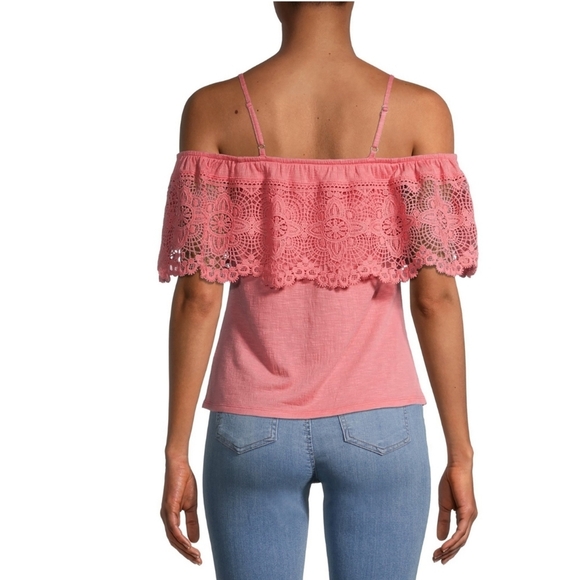 No Boundaries NWT Off The Shoulder Lace Top with Fitted Bottom Top 613 - Picture 3 of 4